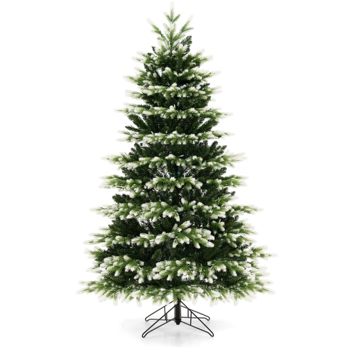 Costway 6 FT Pre-Lit Christmas Tree 3 Modes Hinged with Quick Power Connector & 350 Lights