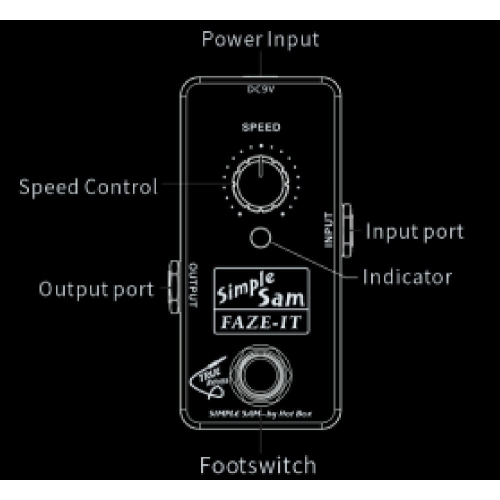 Simple Sam Faze-It Phase Guitar Effect Pedal True Bypass Astounding Tone