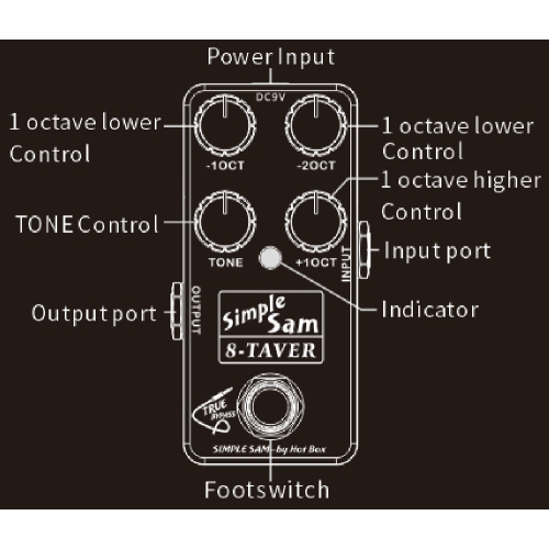 Simple Sam 8-Taver Octaver Guitar Effect Pedal True Bypass Astounding Tone