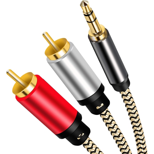 Câble audio auxiliaire de 3,5 mm pour audio d'auto; Câble auxiliaire stéréo  pour l'auto; Rouge