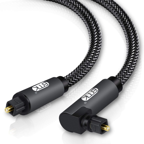 Câble audio optique 90 degrés Câble audio numérique tressé Câble optique/Toslink  pour barre de son, téléviseur, PS4, Xbox