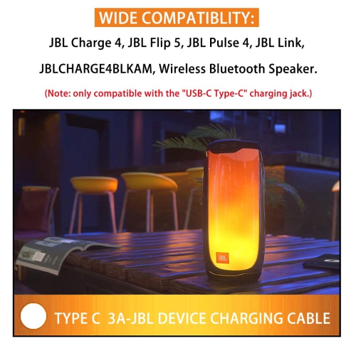 Fast Charger Charging Cable Cord Compatible with for JBL Charge 4, Charge5, JBL Flip 5, JBL Pulse 4 Clip4,JRPOP,
