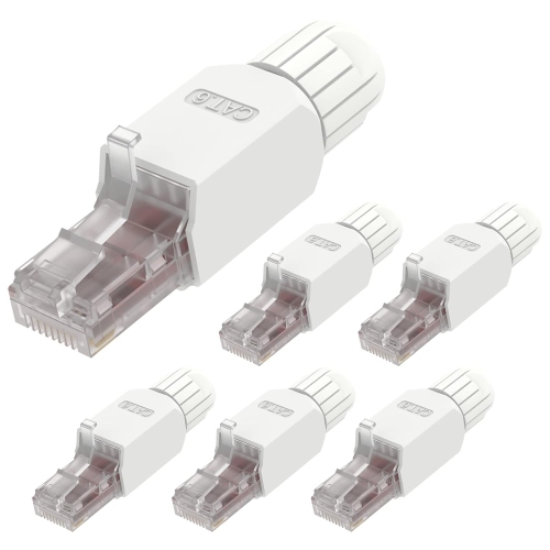 Connecteurs RJ45 sans outil, fiche modulaire sans outil Cat6, extrémités de  câble Ethernet Cat6 plaquées or pour AWG 23-26