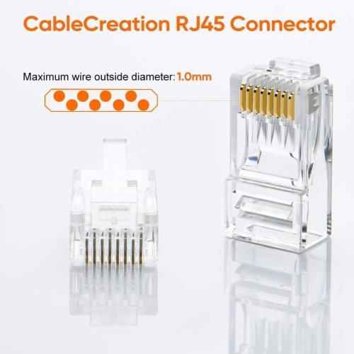200-Pack Cat6 RJ45 Ends, Cat6 Connector, Cat6 / Cat5e RJ45 Connector, Ethernet Cable Crimp Connectors UTP