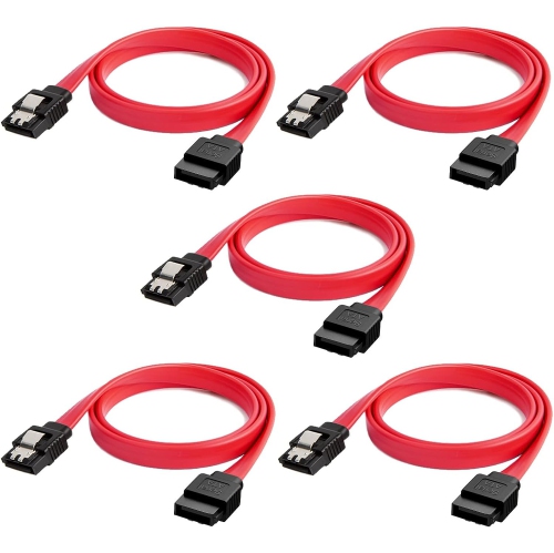 SATA III Cable, [5-Pack] 8-inch SATA III 6.0 Gbps 7pin Female to Female Data Cable with Locking Latch,