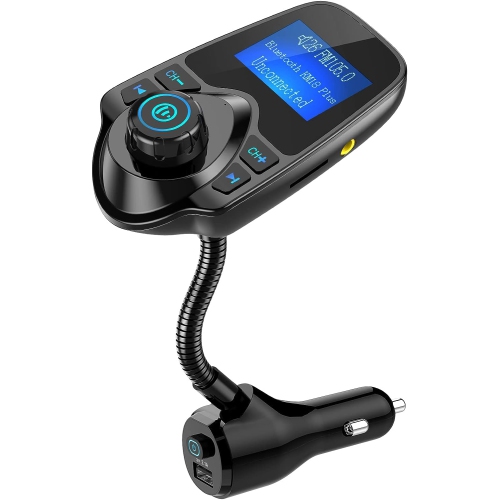 Émetteur FM Bluetooth pour voiture [mise à niveau manuelle interrupteur  marche/arrêt] Adaptateur Bluetooth pour radio d'auto sans fil