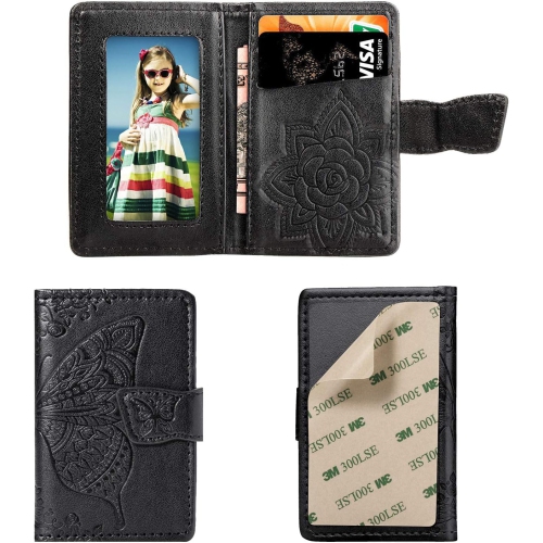 Phone Card Holder RFID Blocking Sleeve, 3D Butterfly Flower