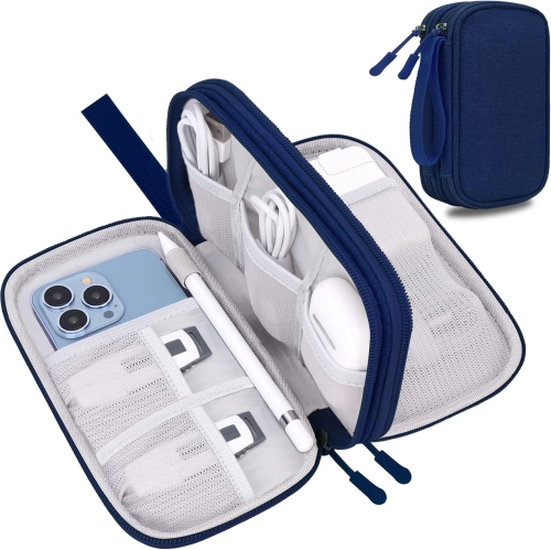 Sac de rangement pour accessoires de voyage – Pochette de rangement  portable double couche pour accessoires électroniques numériques pour étui  de