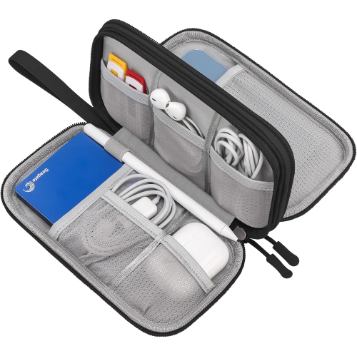 Organisateur de câble de cordon de voyage, Accessoires électroniques  portables Housse de rangement de sac de transport pour câble, cordon,  chargeur, disque dur, écouteur, bleu foncé