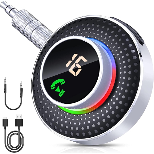 Bluetooth Car Adapter, [Enlarged Button & LED Display Screen