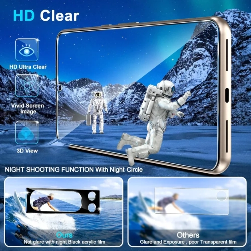 Protecteur d'écran pour Pixel 8 Pro de Google - installation facile, verre trempé 9H mm avec protecteurs d'objectif - transparent HD, antirayure