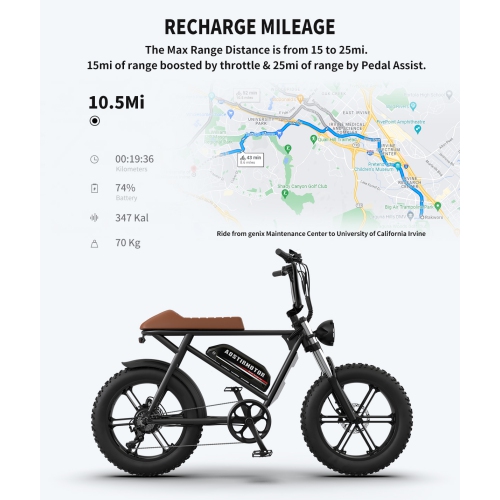 Aostirmotor STORM 750W 20 Inch Fat Tire Electric Bike E-Bike for Adults / 48V 40km/h Mountain Bike