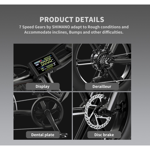 Aostirmotor STORM 750W 20 Inch Fat Tire Electric Bike E-Bike for Adults / 48V 40km/h Mountain Bike