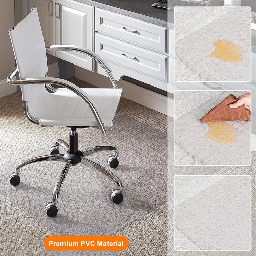 36x48inch Office Chair Mat with Spikes and Anti-Slip, PVC Translucent Chair Mat Carpet Floor Protector, Rectangle