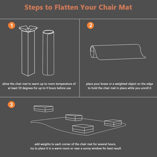 36x48inch Office Chair Mat with Spikes and Anti-Slip, PVC Translucent Chair Mat Carpet Floor Protector, Rectangle