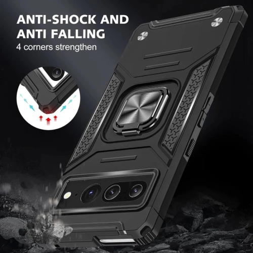 Robuste étui antichoc de qualité militaire pour Pixel 8 de Google avec protection d'objectif et aimant arrière pour le support de voiture