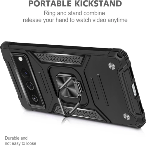 Robuste étui antichoc de qualité militaire pour Pixel 8 de Google avec protection d'objectif et aimant arrière pour le support de voiture