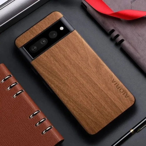 Étui de luxe en similicuir de polyuréthane avec motifs de bois de qualité supérieure en bambou pour Pixel 8 Pro de Google - housse de protection