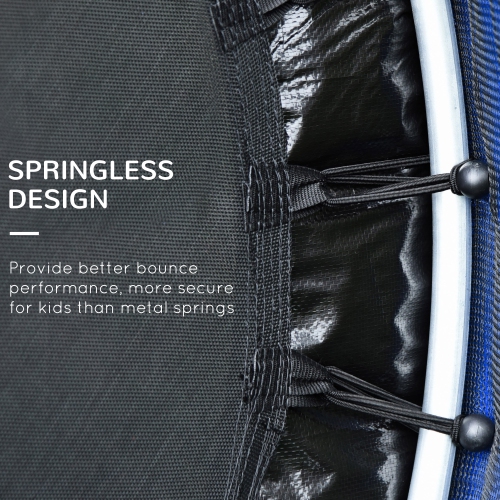 Outsunny 55" Kids Trampoline with Enclosure Net Steel Frame Indoor Round Bouncer Rebounder Age 3 to 6 Years Old, Multi-Coloured