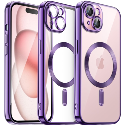 Image 1 of 4.. SuperShield Apple Fitted Hard Shell Case with MagSafe for iPhone 15 - Purple