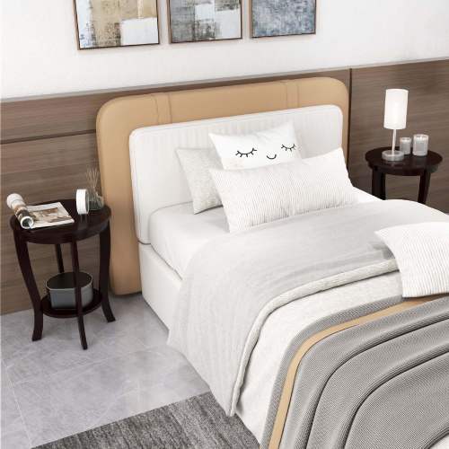 Costway 2 PCS 2-Tier End Table 18" Round Compact Sofa Side Nightstand with Storage Shelf