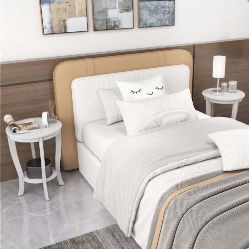 Costway 2-Tier End Table 18" Round Compact Sofa Side Nightstand with Storage Shelf