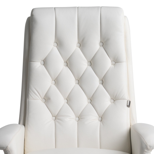 Kinnls Cellier Massage Office Chair,Genuine Leather Modern Home Executive Chairs for Office Desks Elegant Comfort Recliner,Adjustable Height Tilt Lock