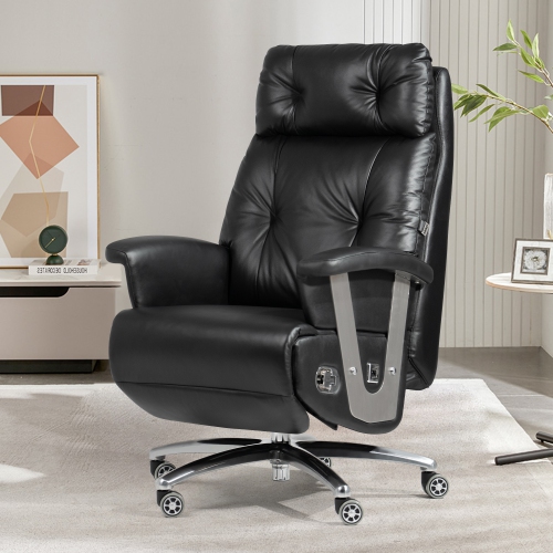 Fauteuil inclinable électrique Freya de Kinnls avec repose-pieds en cuir véritable