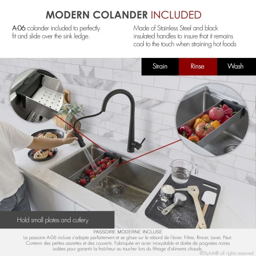 Stylish Krypton Dual-Mount 31" Single-Bowl Stainless Steel Workstation Kitchen Sink S-131W