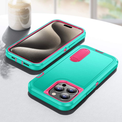 Supershield Defender Fitted Hard Shell Stand Back Cover Case for iPhone 15 Pro Max - Green