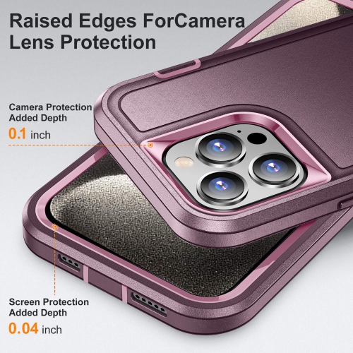 Supershield Defender Fitted Hard Shell Stand Back Cover Case for iPhone 15 Pro Max - purple