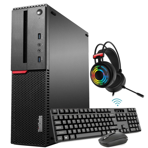 Refurbished - Business Desktop Computer Lenovo ThinkCentre M800 SFF, Intel Core i7 Processor up to 4.00 GHz, 2TB SSD, 16GB DDR4 RAM, RGB Headset, Win