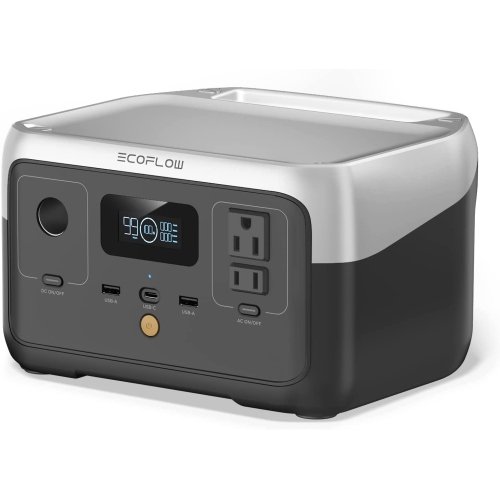 River 2 Portable Power Station - 256Wh LiFeP04 Battery, 1 Hour Fast Charging, 2 AC Outlets up to 600W, Solar Generator for Outdoor Camping, RVs, and