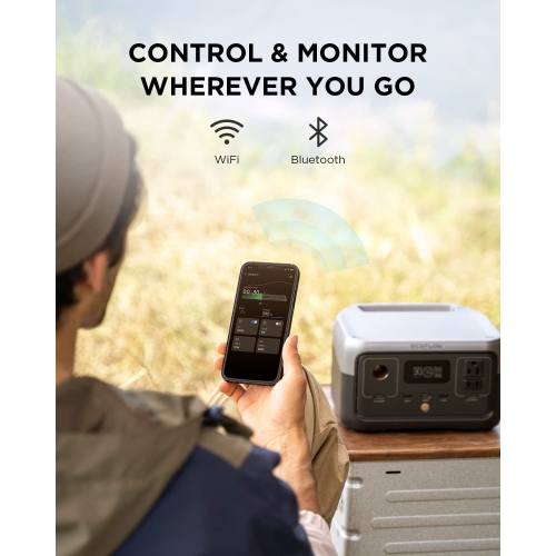 River 2 Portable Power Station - 256Wh LiFeP04 Battery, 1 Hour Fast Charging, 2 AC Outlets up to 600W, Solar Generator for Outdoor Camping, RVs, and