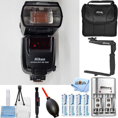 SB-5000 AF Speedlight 4185 de Nikon + support de flash + 4x piles AA et plus encore