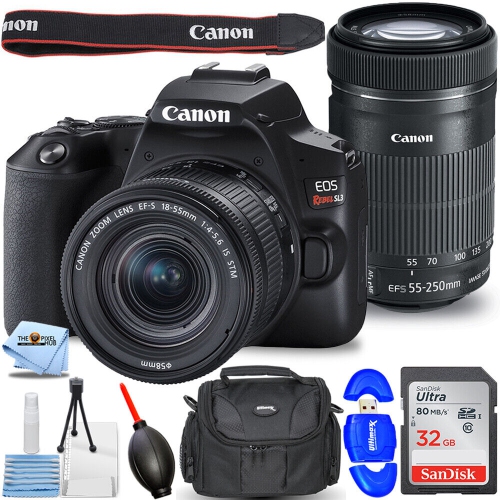 Canon EOS Rebel SL3 DSLR Camera with 18-55mm & 55-250mm Lens