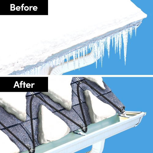 WarmlyYours Ice Shield Roof & Gutter De-icing Cable Kit, 160 ft, Protect from Ice and Snow Damage