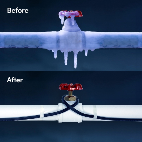 WarmlyOurs, Câble de traçage de chaleur Pro-Tect DIY, 60 pi, protection contre la congélation des tuyaux, thermostat intégré