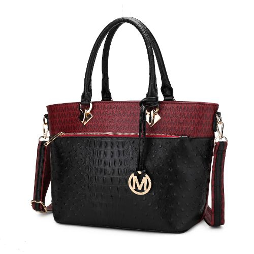 MKF Collection Grace Signature and Croc Embossed Tote Bag by Mia K