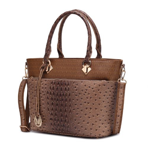 MKF Collection Grace Signature and Croc Embossed Tote Bag by Mia K