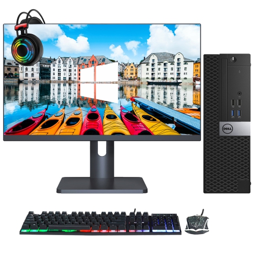 DELL  Refurbished (Good) - Desktop PC Optiplex 7040 Sff Computer (Core I5/ 2Tb SSD/ 32GB Ddr4 Ram/ Windows 10 Pro/ New 27 Inch Fhd Monitor/ RGB