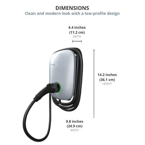 Hwisel – Chargeur rapide résidentiel de 80 a/240Vac EV, niveau 2, EVSE 19,2KW, câble 25ft, usage intérieur/extérieur, compatible avec tous les SAE