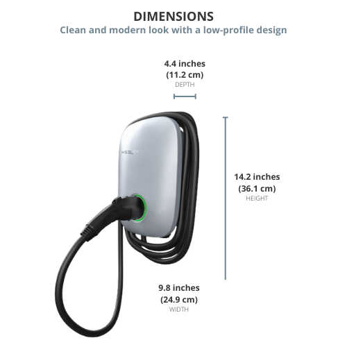 Hwisel Plug & Charge 48 Amp/240Vac EV Fast Charger Level 2, EVSE 11.5KW, Home EV Charging Station, 18Ft Cable, Indoor/Outdoor Use, Compatible with