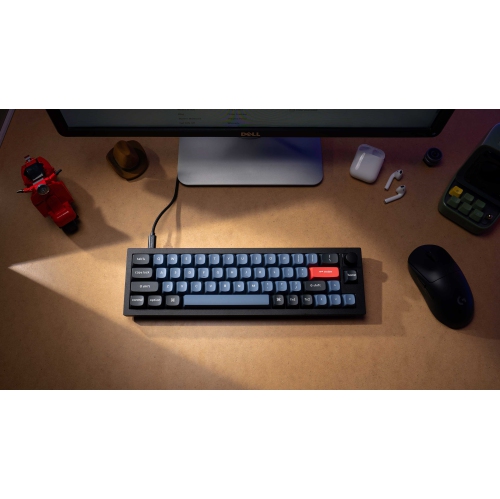 Keychron Q9 RGB Hotswap Mechanical Gaming Keyboard – Ultra Mini Layout, Gateron Pro Blue Switches with Knob – Compatible with Windows & macOS, Black