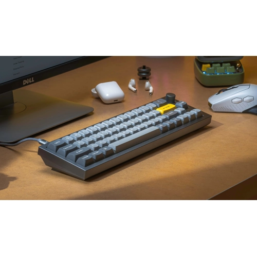 Keychron Q9 RGB Hotswap Mechanical Gaming Keyboard – Ultra Mini Layout, Gateron Pro Blue Switches with Knob – Compatible with Windows & macOS, Grey