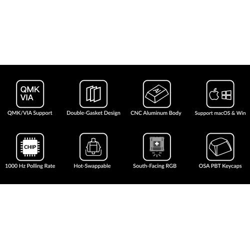 Keychron Q7 RGB Hotswap Mechanical Gaming Keyboard – 70% Layout, Gateron Pro Brown Switches – Compatible with Windows & macOS, Blue