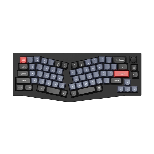 Keychron Q8 Hotswap Mechanical Keyboard - Black - RGB - Aluminum Frame - with Knob - Gateron Pro Blue - 65% Alice Layout - Windows Mac OS