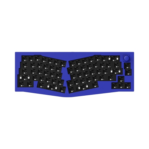 Clavier mécanique Hotswap Q8 de Keychron - RGB - cadre en aluminium - Bleu - Barebones - avec bouton - disposition Alice à 65 % - système d'exploitat