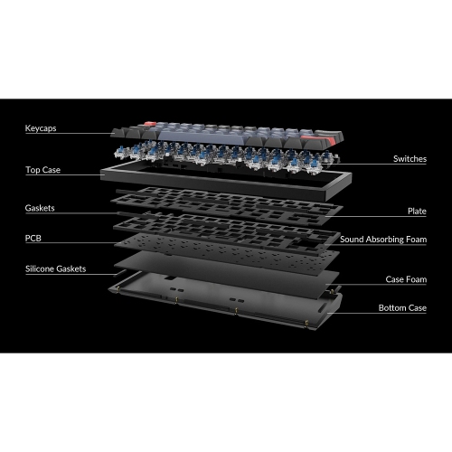 Keychron Q4 RGB Hotswap Mechanical Gaming Keyboard – Mini Layout, Gateron Pro Brown Switches – Compatible with Windows & macOS, Blue