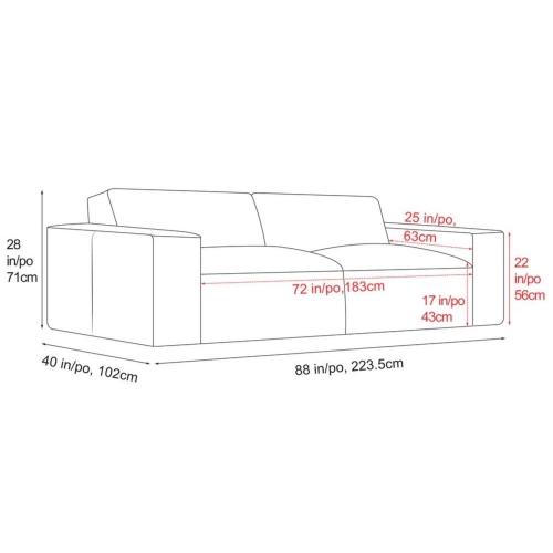 Valencia Nathan Full Aniline Leather Modular Sofa with High Density Foam and Feather Down, Loveseat, Black Color